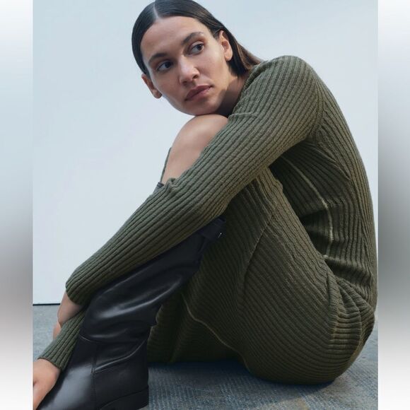 Zara piped knit midi dress - Picture 1 of 11